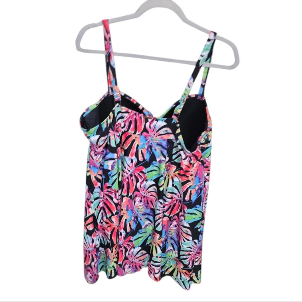 Nicole Miller Floral Print Women's Flyaway Tropical Print Swimsuit Plus Size 3X‎ - Picture 5 of 11